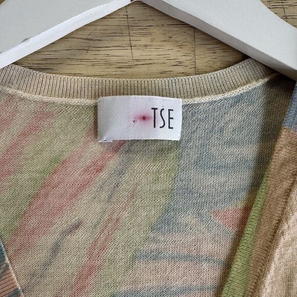 TSE Cashmere Surplice Knit Short Sleeve Deep V Neckline Top Blouse Artsy Small - Picture 6 of 12